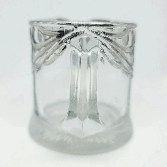 Vintage Clear Glass Sugar and Creamer With Silver Detail - Picture 9 of 14
